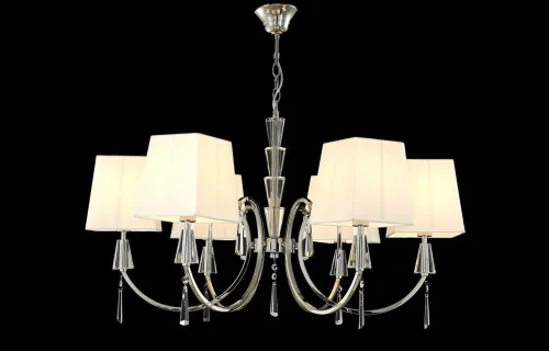 Люстра подвесная MARSELA SP-PL6 NICKEL Crystal Lux белая на 6 ламп, основание никель в стиле современный фото 2